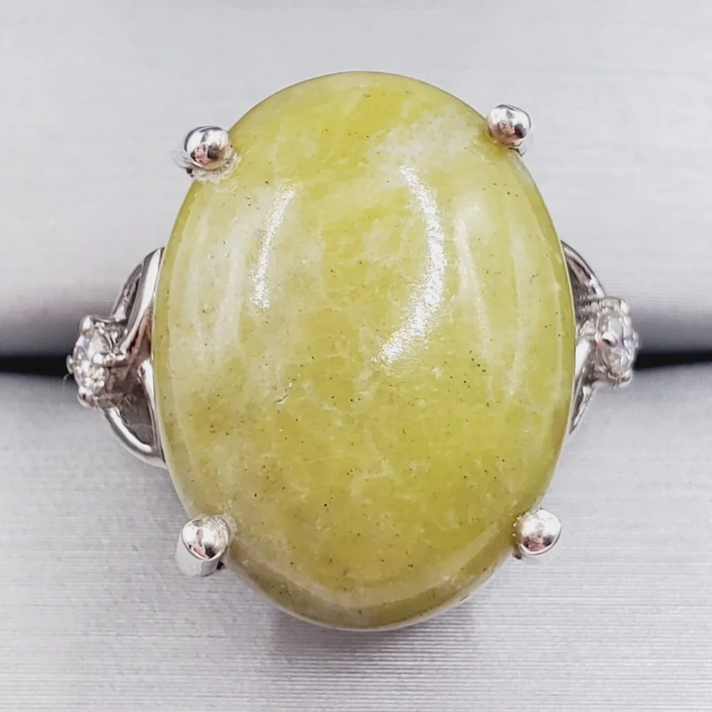 Connemara Marble & Moissanite Platinum | 925 Sterling Silver Statement Ring